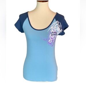 Harley-Davidson blue short sleeve t-shirt with bling Size Small